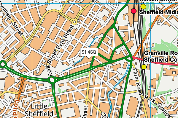 S1 4SQ map - OS VectorMap District (Ordnance Survey) S1 4SQ map - OS VectorMap District (Ordnance Survey)