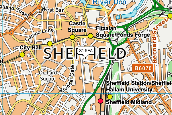 S1 9EA map - OS VectorMap District (Ordnance Survey) S1 9EA map - OS VectorMap District (Ordnance Survey)