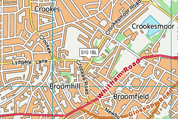 S10 1BL map - OS VectorMap District (Ordnance Survey)