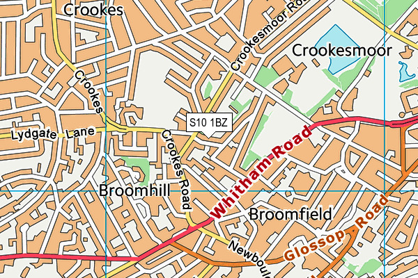 S10 1BZ map - OS VectorMap District (Ordnance Survey)