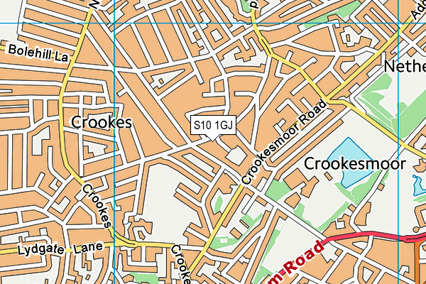 S10 1GJ map - OS VectorMap District (Ordnance Survey)