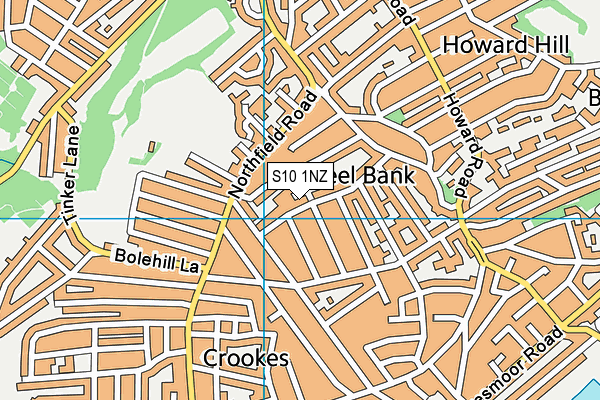 S10 1NZ map - OS VectorMap District (Ordnance Survey)