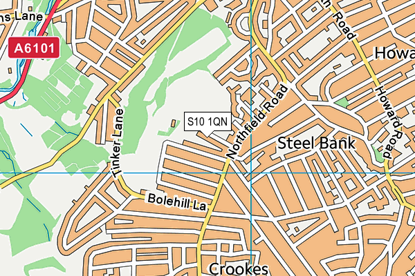 S10 1QN map - OS VectorMap District (Ordnance Survey)