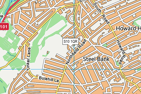 S10 1QR map - OS VectorMap District (Ordnance Survey)