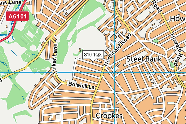 S10 1QX map - OS VectorMap District (Ordnance Survey)