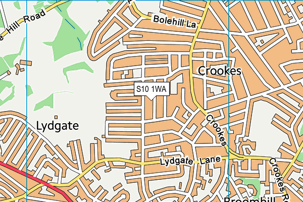 S10 1WA map - OS VectorMap District (Ordnance Survey) S10 1WA map - OS VectorMap District (Ordnance Survey)