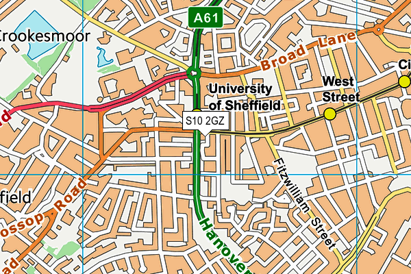 S10 2GZ map - OS VectorMap District (Ordnance Survey) S10 2GZ map - OS VectorMap District (Ordnance Survey)