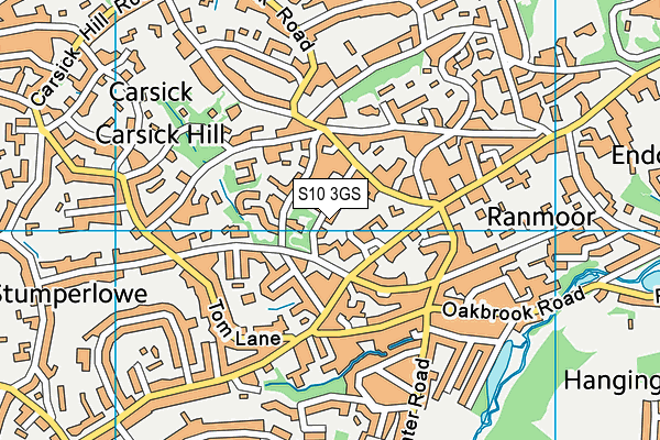 S10 3GS map - OS VectorMap District (Ordnance Survey)