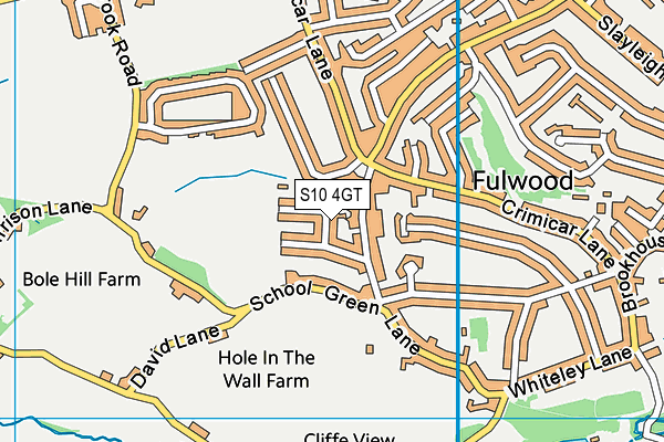 S10 4GT map - OS VectorMap District (Ordnance Survey)