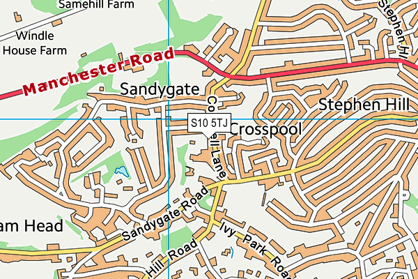 S10 5TJ map - OS VectorMap District (Ordnance Survey)