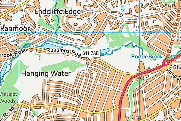 S11 7AB map - OS VectorMap District (Ordnance Survey)