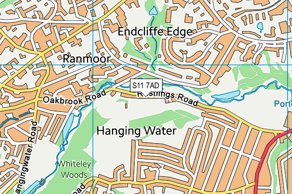 S11 7AD map - OS VectorMap District (Ordnance Survey) S11 7AD map - OS VectorMap District (Ordnance Survey)