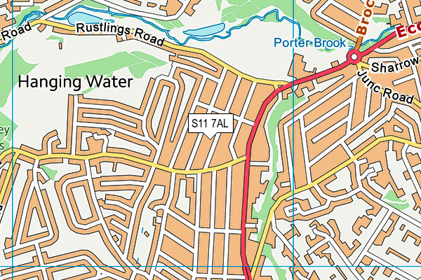 S11 7AL map - OS VectorMap District (Ordnance Survey) S11 7AL map - OS VectorMap District (Ordnance Survey)