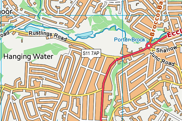 S11 7AP map - OS VectorMap District (Ordnance Survey) S11 7AP map - OS VectorMap District (Ordnance Survey)