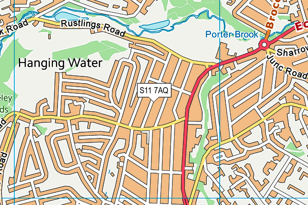 S11 7AQ map - OS VectorMap District (Ordnance Survey)