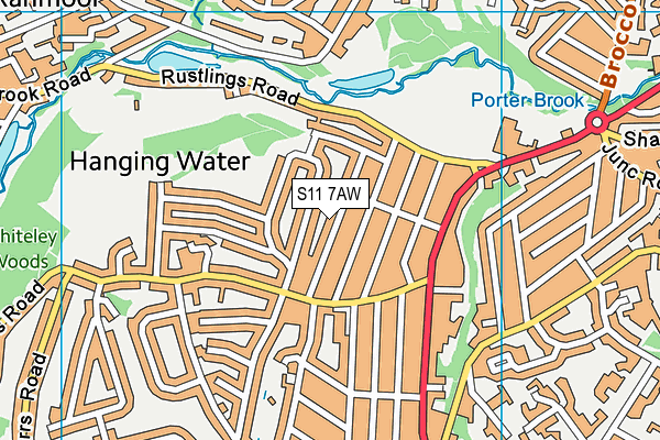 S11 7AW map - OS VectorMap District (Ordnance Survey) S11 7AW map - OS VectorMap District (Ordnance Survey)