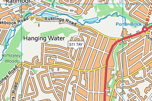 S11 7AY map - OS VectorMap District (Ordnance Survey)