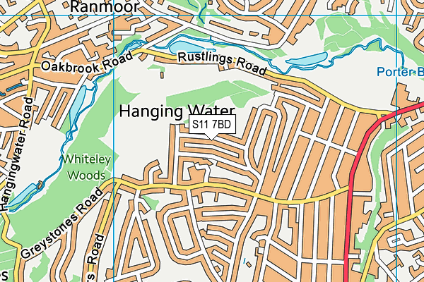 S11 7BD map - OS VectorMap District (Ordnance Survey) S11 7BD map - OS VectorMap District (Ordnance Survey)