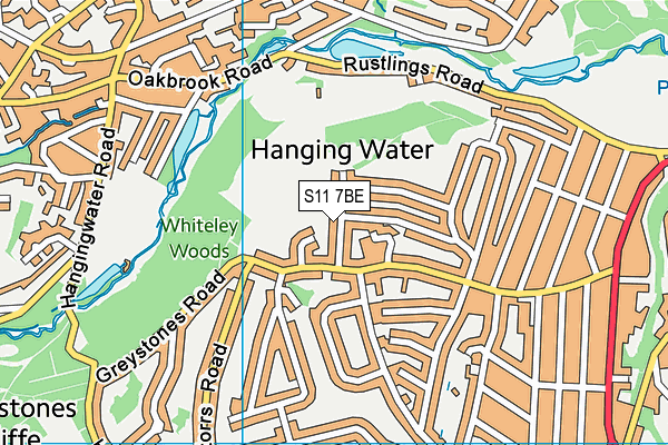 S11 7BE map - OS VectorMap District (Ordnance Survey) S11 7BE map - OS VectorMap District (Ordnance Survey)