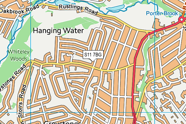 S11 7BG map - OS VectorMap District (Ordnance Survey) S11 7BG map - OS VectorMap District (Ordnance Survey)