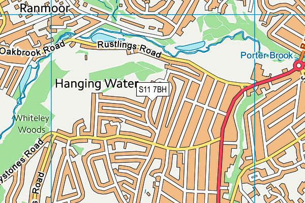 S11 7BH map - OS VectorMap District (Ordnance Survey)