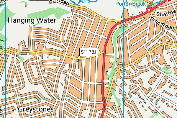 S11 7BJ map - OS VectorMap District (Ordnance Survey) S11 7BJ map - OS VectorMap District (Ordnance Survey)