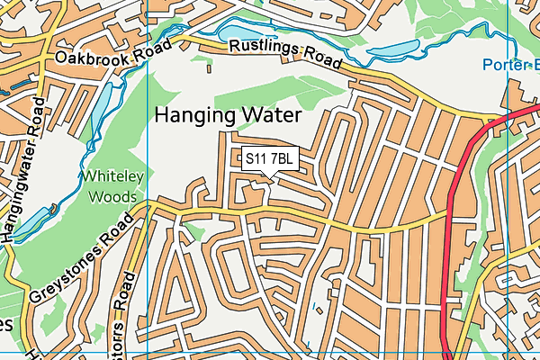 S11 7BL map - OS VectorMap District (Ordnance Survey) S11 7BL map - OS VectorMap District (Ordnance Survey)