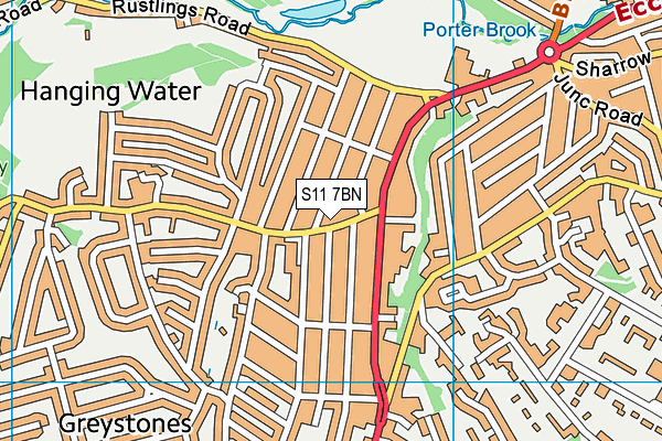 S11 7BN map - OS VectorMap District (Ordnance Survey) S11 7BN map - OS VectorMap District (Ordnance Survey)