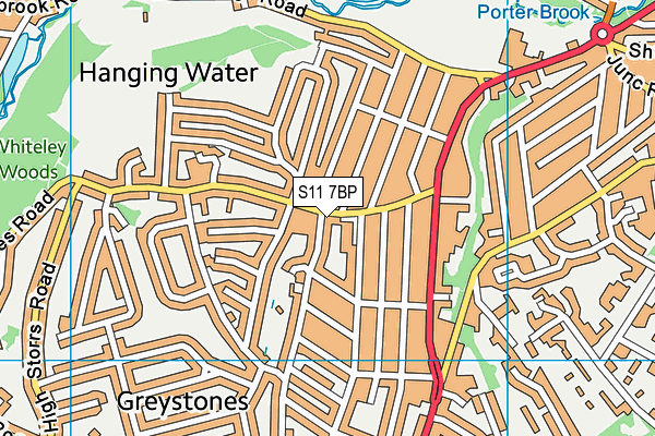 S11 7BP map - OS VectorMap District (Ordnance Survey) S11 7BP map - OS VectorMap District (Ordnance Survey)