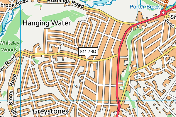S11 7BQ map - OS VectorMap District (Ordnance Survey) S11 7BQ map - OS VectorMap District (Ordnance Survey)