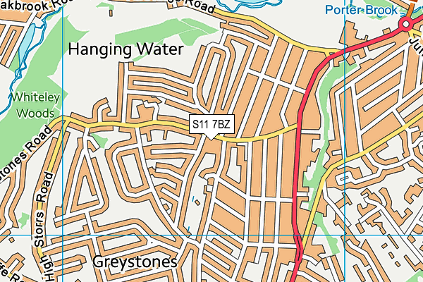 S11 7BZ map - OS VectorMap District (Ordnance Survey) S11 7BZ map - OS VectorMap District (Ordnance Survey)
