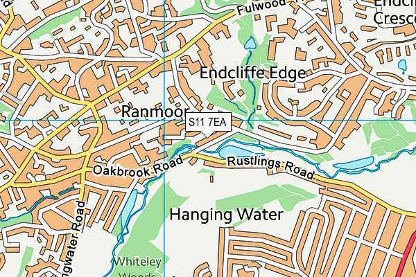 S11 7EA map - OS VectorMap District (Ordnance Survey)
