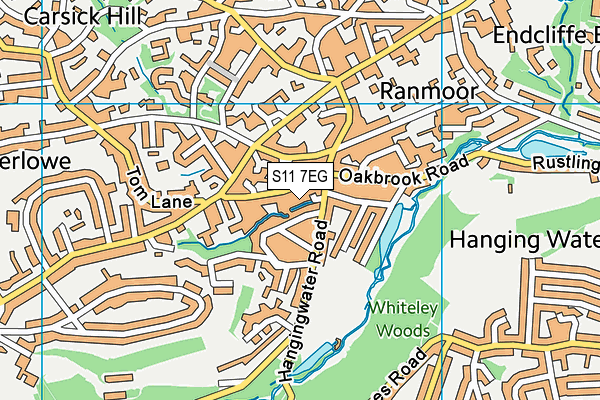 S11 7EG map - OS VectorMap District (Ordnance Survey)