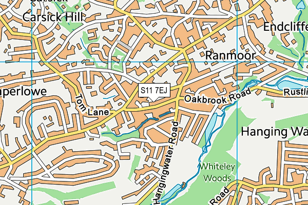 S11 7EJ map - OS VectorMap District (Ordnance Survey)