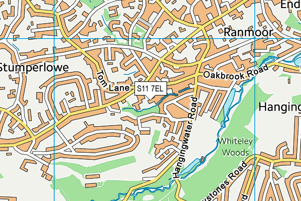 S11 7EL map - OS VectorMap District (Ordnance Survey) S11 7EL map - OS VectorMap District (Ordnance Survey)