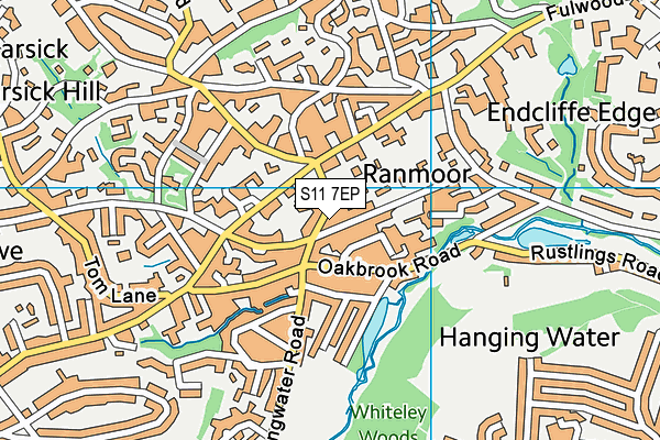 S11 7EP map - OS VectorMap District (Ordnance Survey) S11 7EP map - OS VectorMap District (Ordnance Survey)