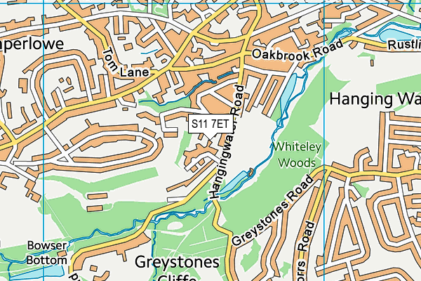 S11 7ET map - OS VectorMap District (Ordnance Survey)