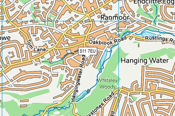 S11 7EU map - OS VectorMap District (Ordnance Survey) S11 7EU map - OS VectorMap District (Ordnance Survey)