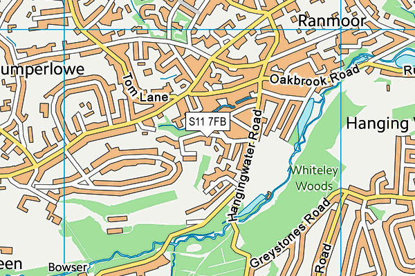 S11 7FB map - OS VectorMap District (Ordnance Survey) S11 7FB map - OS VectorMap District (Ordnance Survey)
