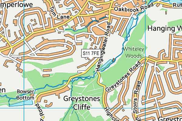 S11 7FE map - OS VectorMap District (Ordnance Survey) S11 7FE map - OS VectorMap District (Ordnance Survey)