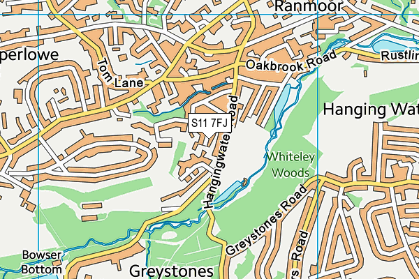 S11 7FJ map - OS VectorMap District (Ordnance Survey) S11 7FJ map - OS VectorMap District (Ordnance Survey)