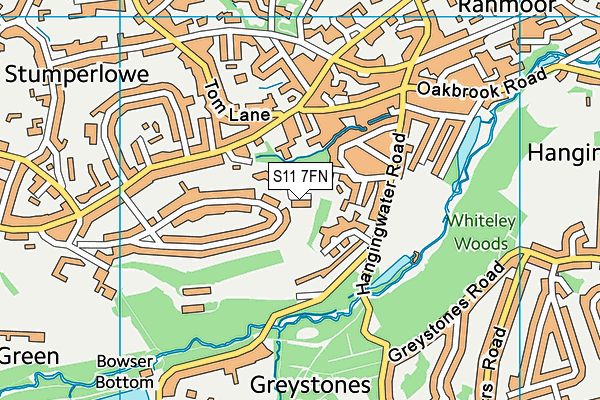 S11 7FN map - OS VectorMap District (Ordnance Survey) S11 7FN map - OS VectorMap District (Ordnance Survey)
