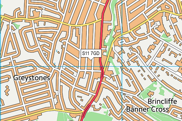 S11 7GD map - OS VectorMap District (Ordnance Survey) S11 7GD map - OS VectorMap District (Ordnance Survey)
