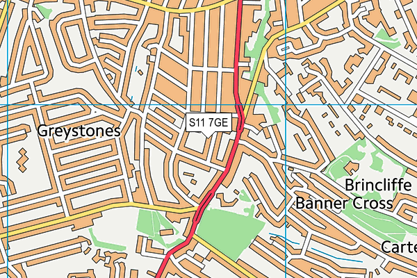 S11 7GE map - OS VectorMap District (Ordnance Survey) S11 7GE map - OS VectorMap District (Ordnance Survey)