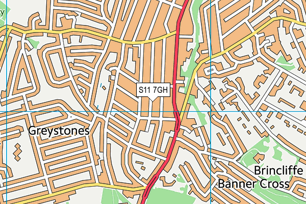 S11 7GH map - OS VectorMap District (Ordnance Survey) S11 7GH map - OS VectorMap District (Ordnance Survey)