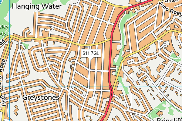 S11 7GL map - OS VectorMap District (Ordnance Survey) S11 7GL map - OS VectorMap District (Ordnance Survey)