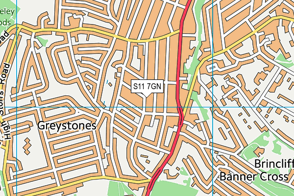 S11 7GN map - OS VectorMap District (Ordnance Survey) S11 7GN map - OS VectorMap District (Ordnance Survey)