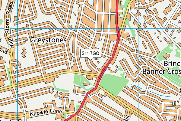 S11 7GQ map - OS VectorMap District (Ordnance Survey) S11 7GQ map - OS VectorMap District (Ordnance Survey)