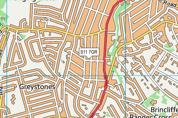 S11 7GR map - OS VectorMap District (Ordnance Survey) S11 7GR map - OS VectorMap District (Ordnance Survey)