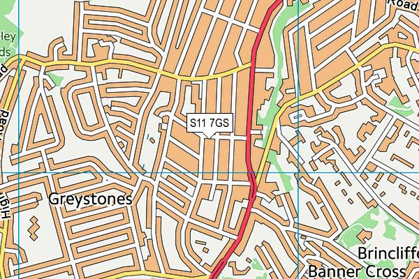 S11 7GS map - OS VectorMap District (Ordnance Survey) S11 7GS map - OS VectorMap District (Ordnance Survey)